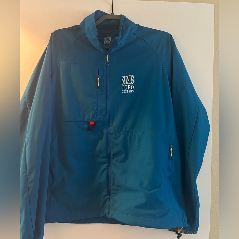 TOPO Designs Wind Jacket in blue